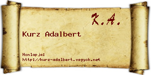 Kurz Adalbert névjegykártya
